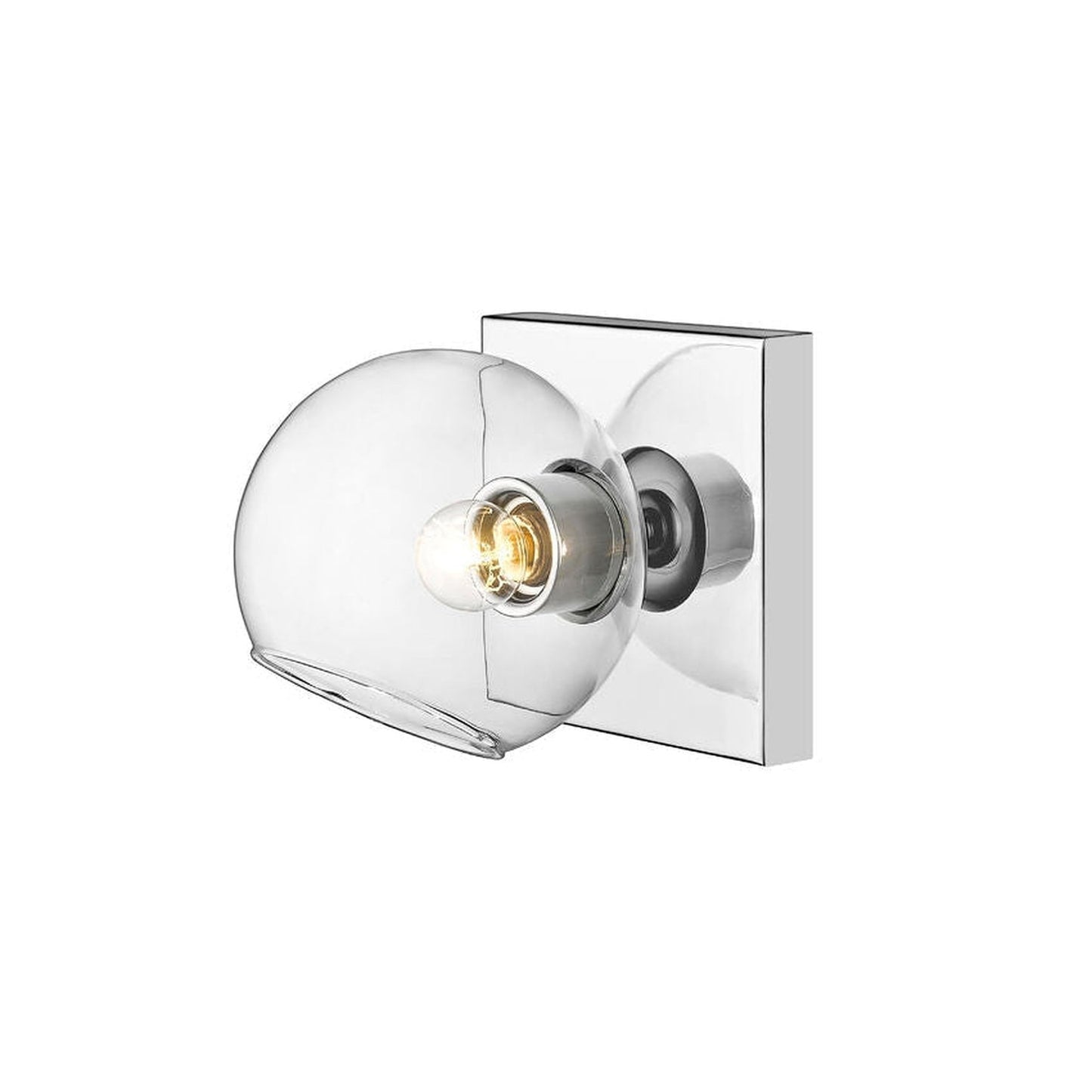 Z-Lite Marquee 7" 1-Light Chrome Wall Sconce With Clear Glass Shade