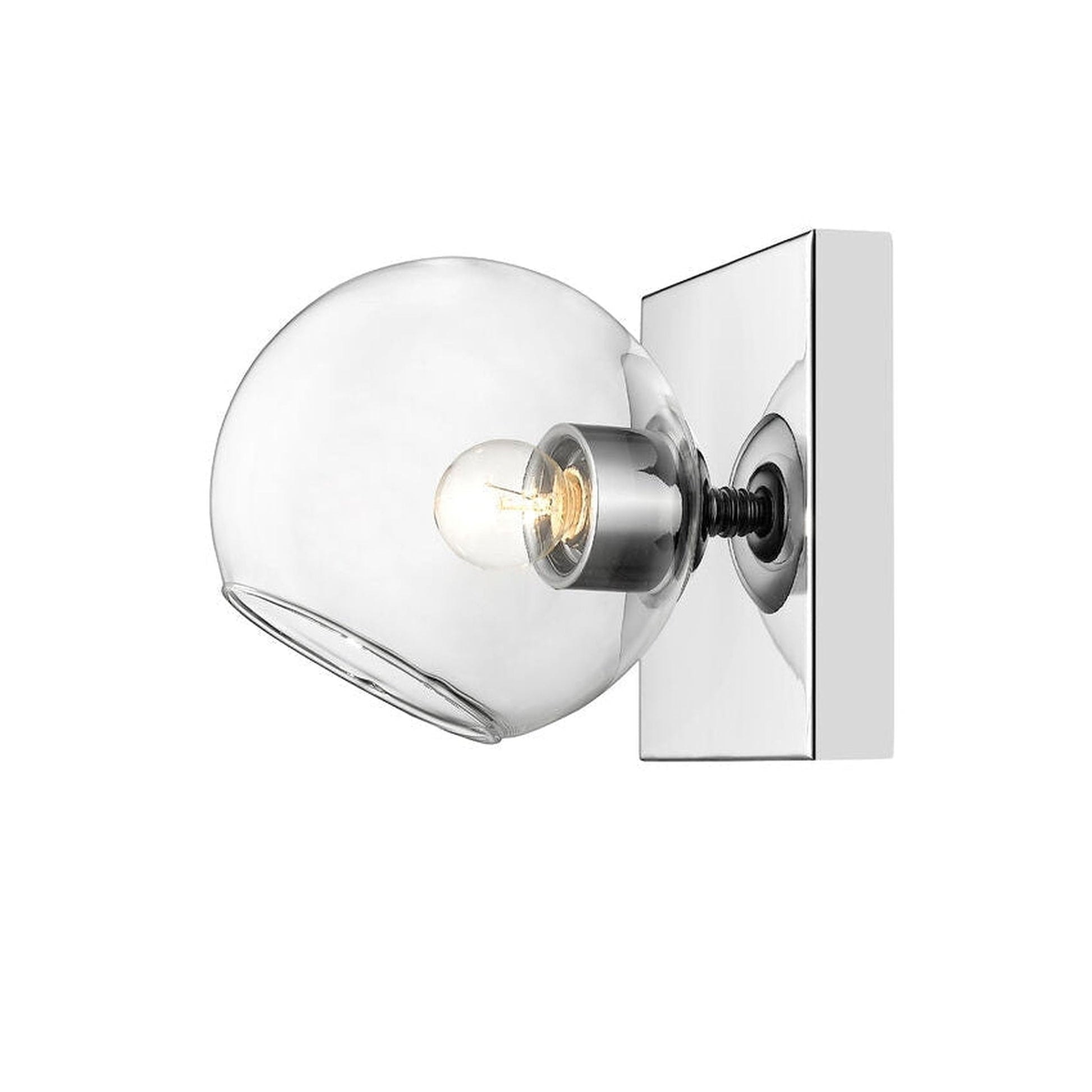 Z-Lite Marquee 7" 1-Light Chrome Wall Sconce With Clear Glass Shade