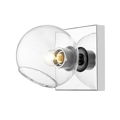 Z-Lite Marquee 7" 1-Light Chrome Wall Sconce With Clear Glass Shade