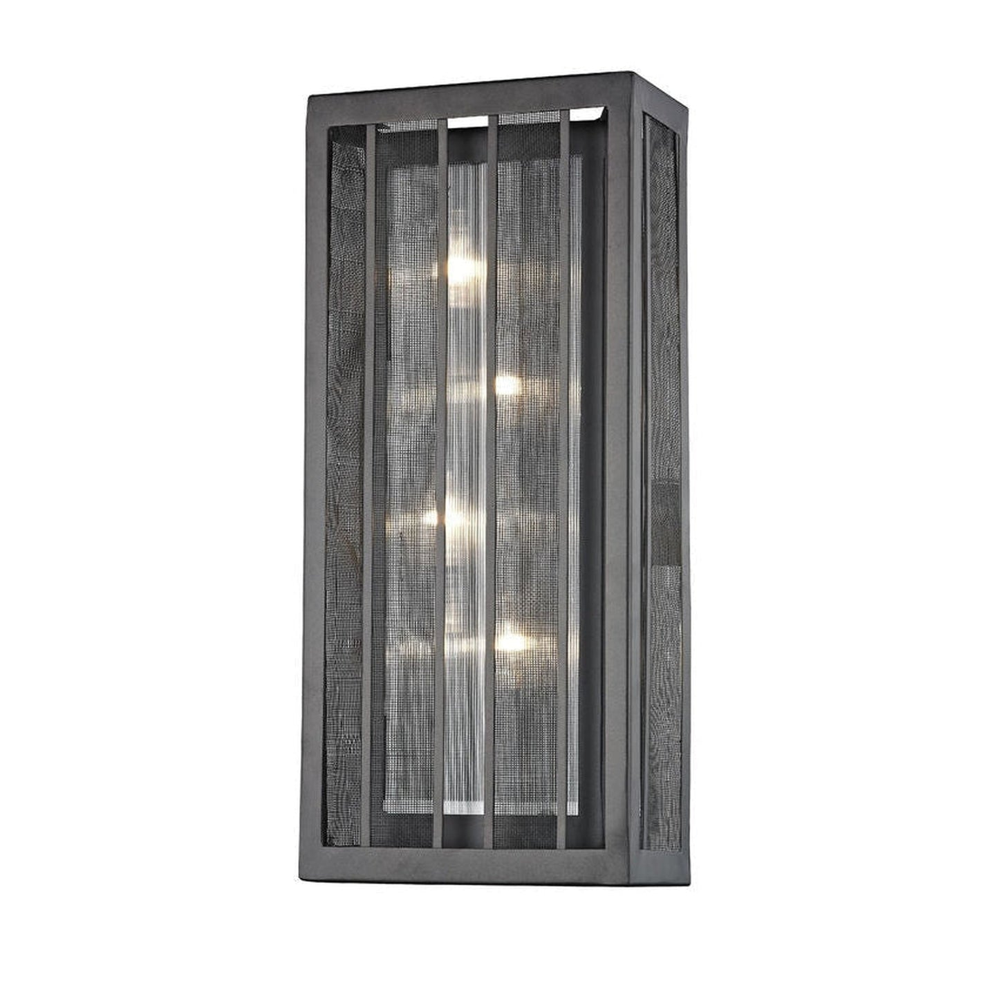 Z-Lite Meridional 4" 4-Light Bronze Wall Sconce With Bronze and Clear Reeded Shade