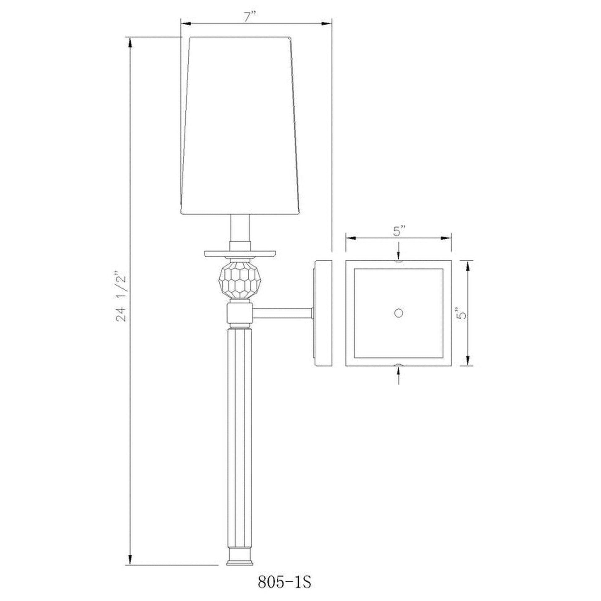 Z-Lite Mia 6" 1-Light Matte Black Wall Sconce With White Fabric Shade