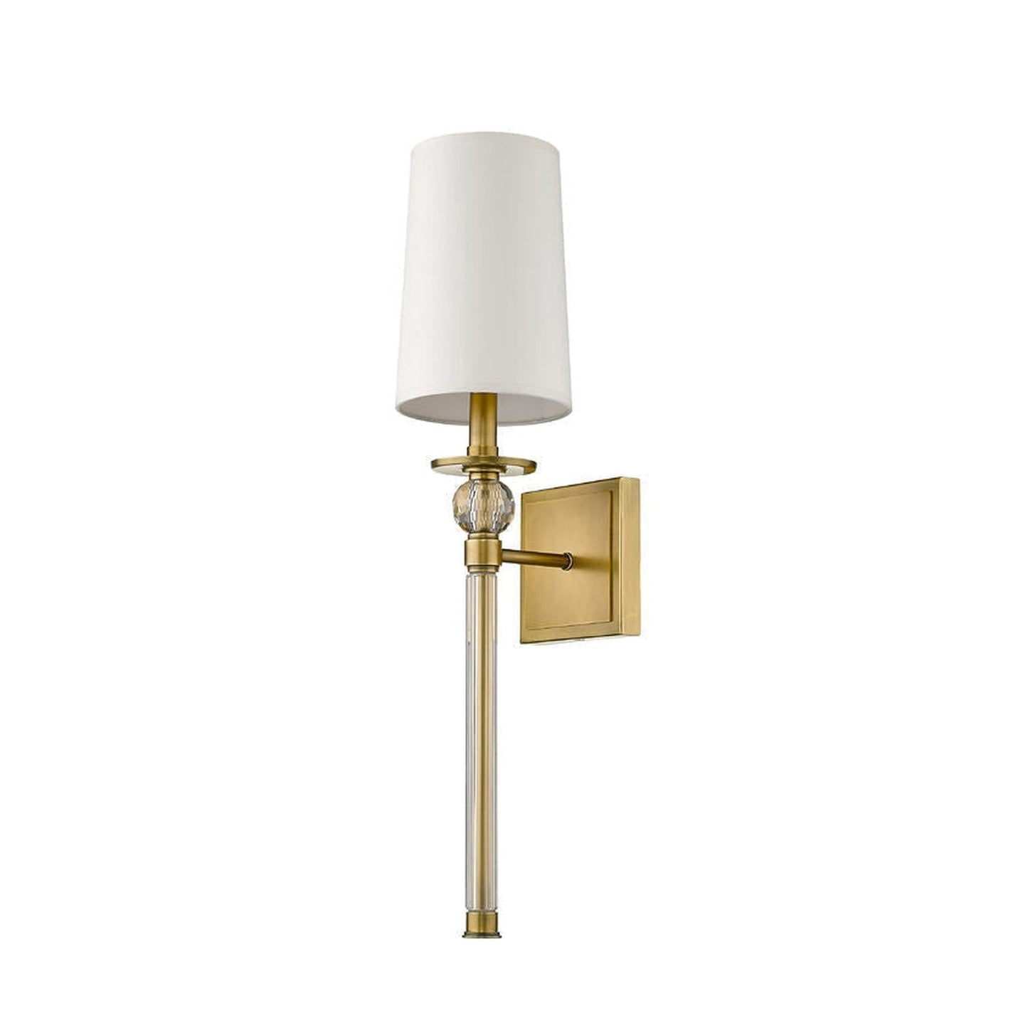 Z-Lite Mia 6" 1-Light Rubbed Brass Wall Sconce With Beige Parchment Paper Shade