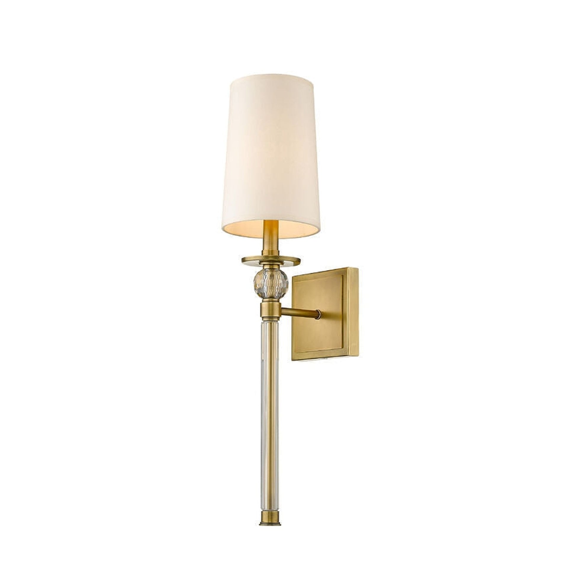 Z-Lite Mia 6" 1-Light Rubbed Brass Wall Sconce With Beige Parchment Paper Shade