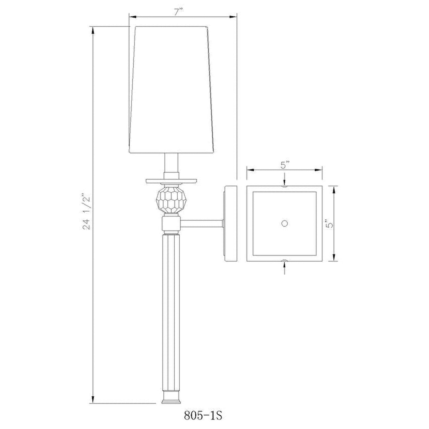 Z-Lite Mia 6" 1-Light Rubbed Brass Wall Sconce With White Fabric Shade