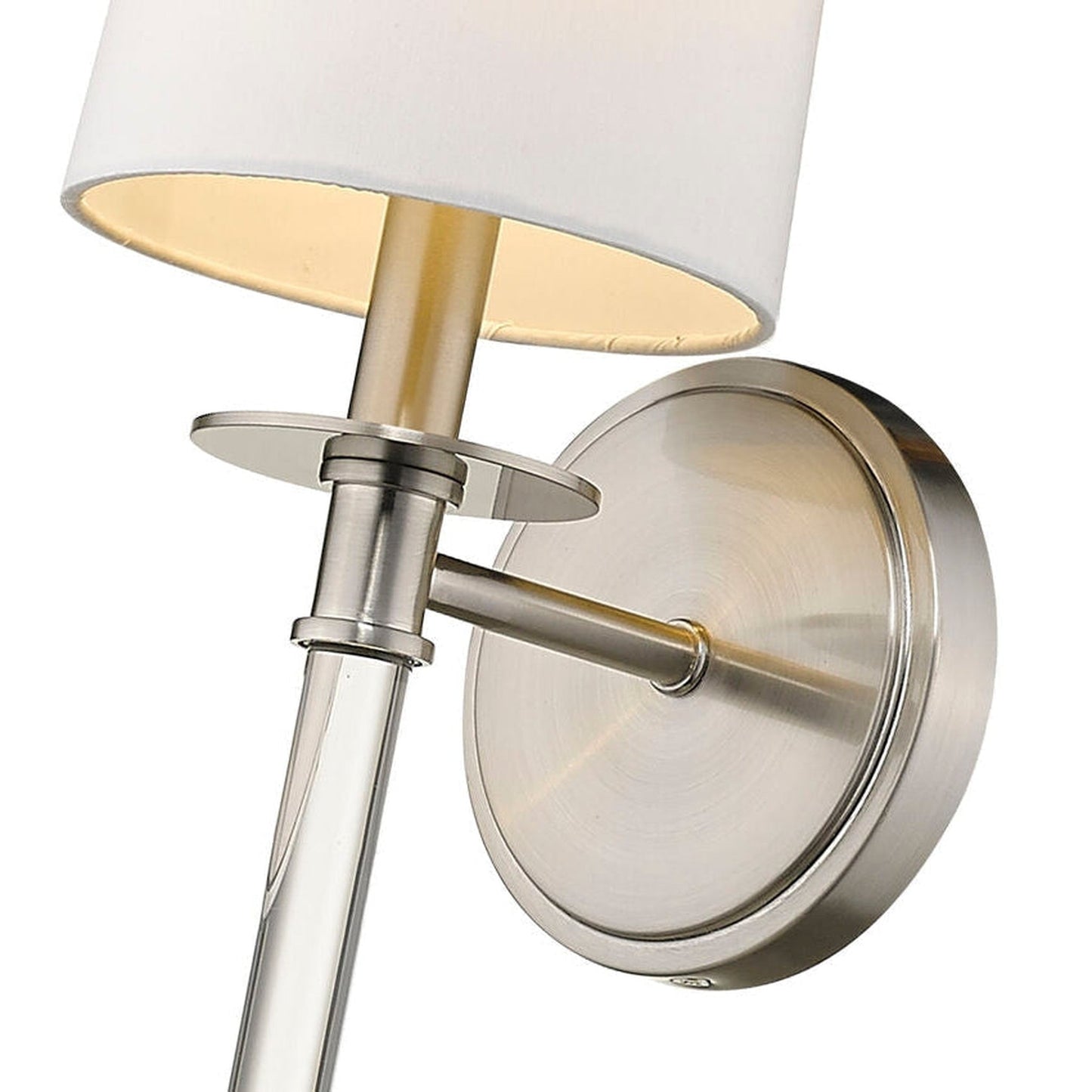 Z-Lite Mila 6" 1-Light Brushed Nickel Wall Sconce With White Fabric Shade