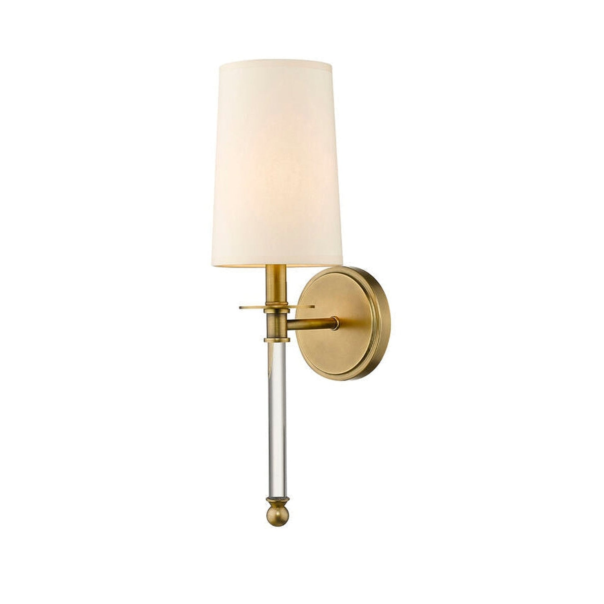 Z-Lite Mila 6" 1-Light Rubbed Brass Wall Sconce With Beige Parchment Paper Shade