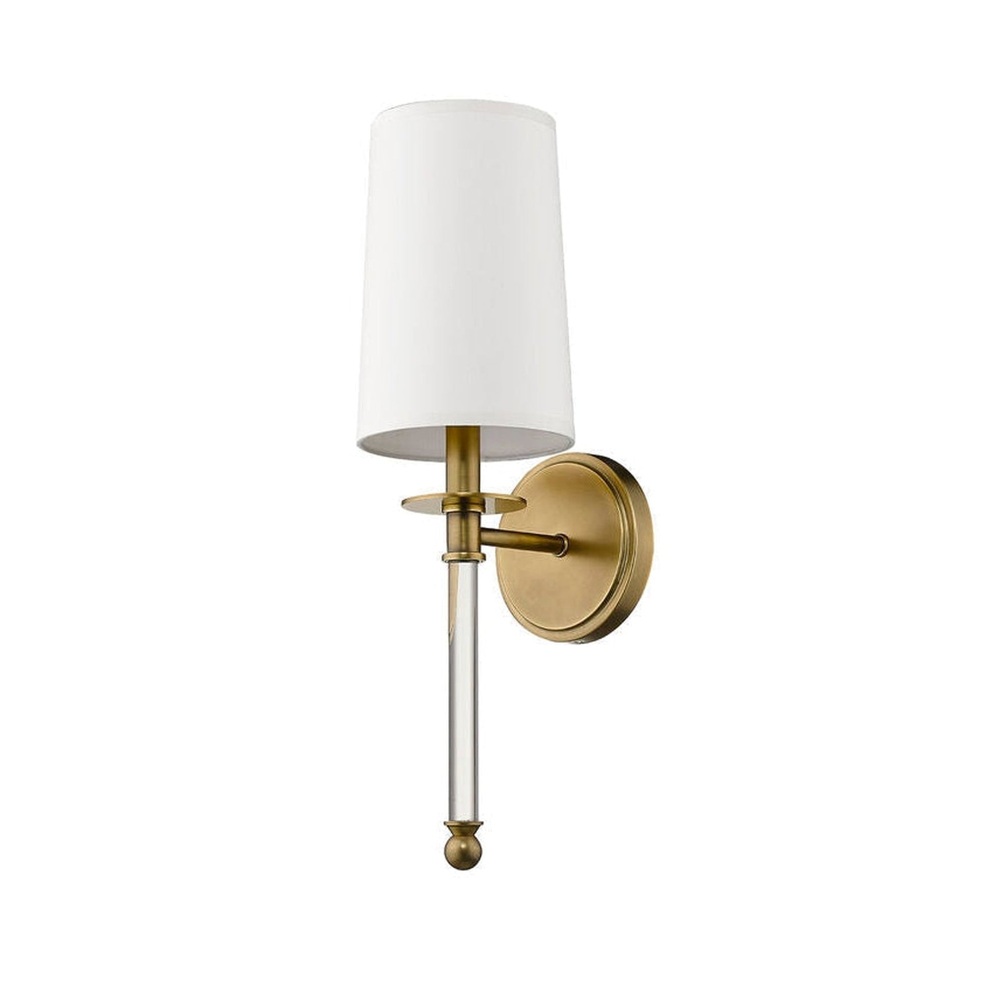 Z-Lite Mila 6" 1-Light Rubbed Brass Wall Sconce With Beige Parchment Paper Shade