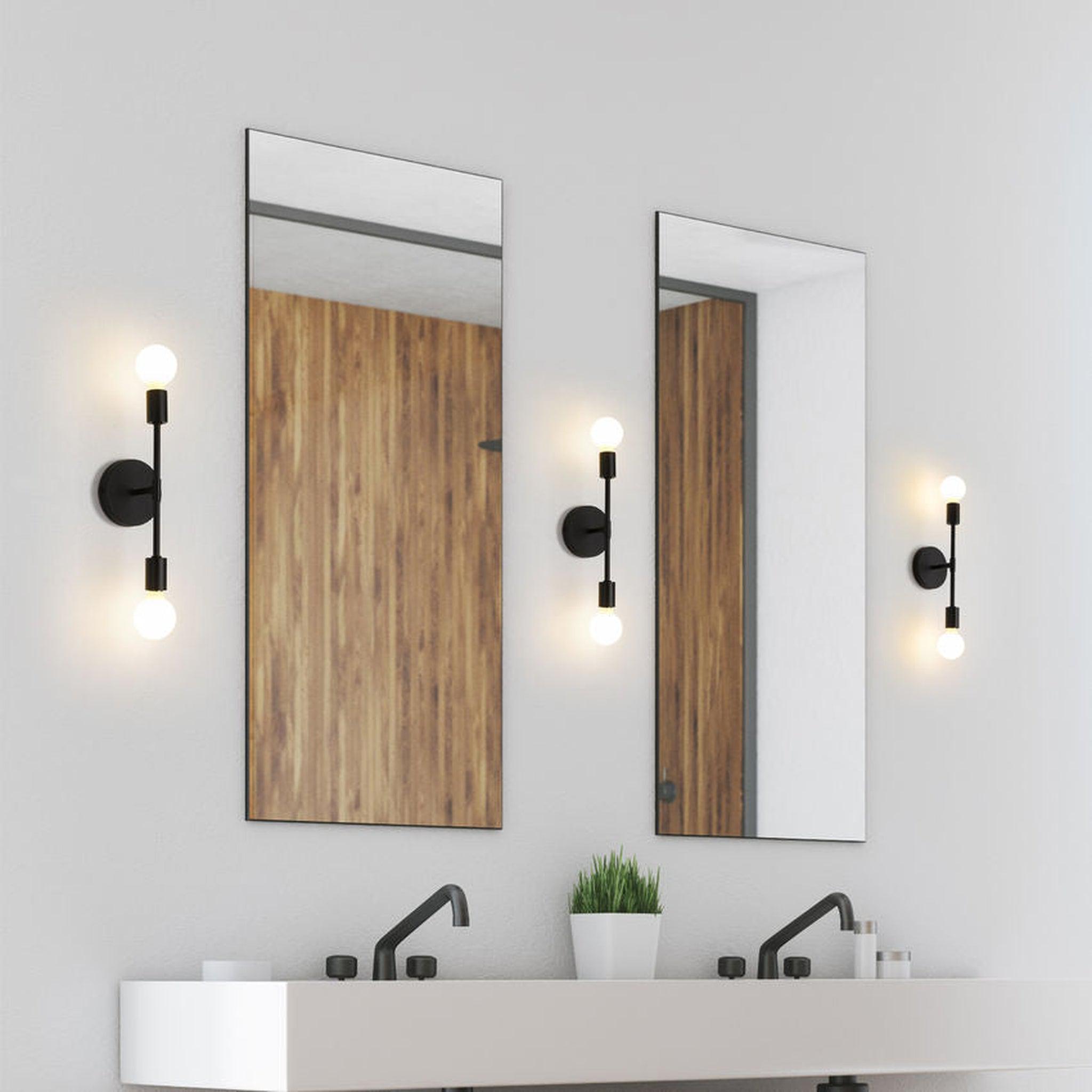 Matte black wall sconce outlet bathroom