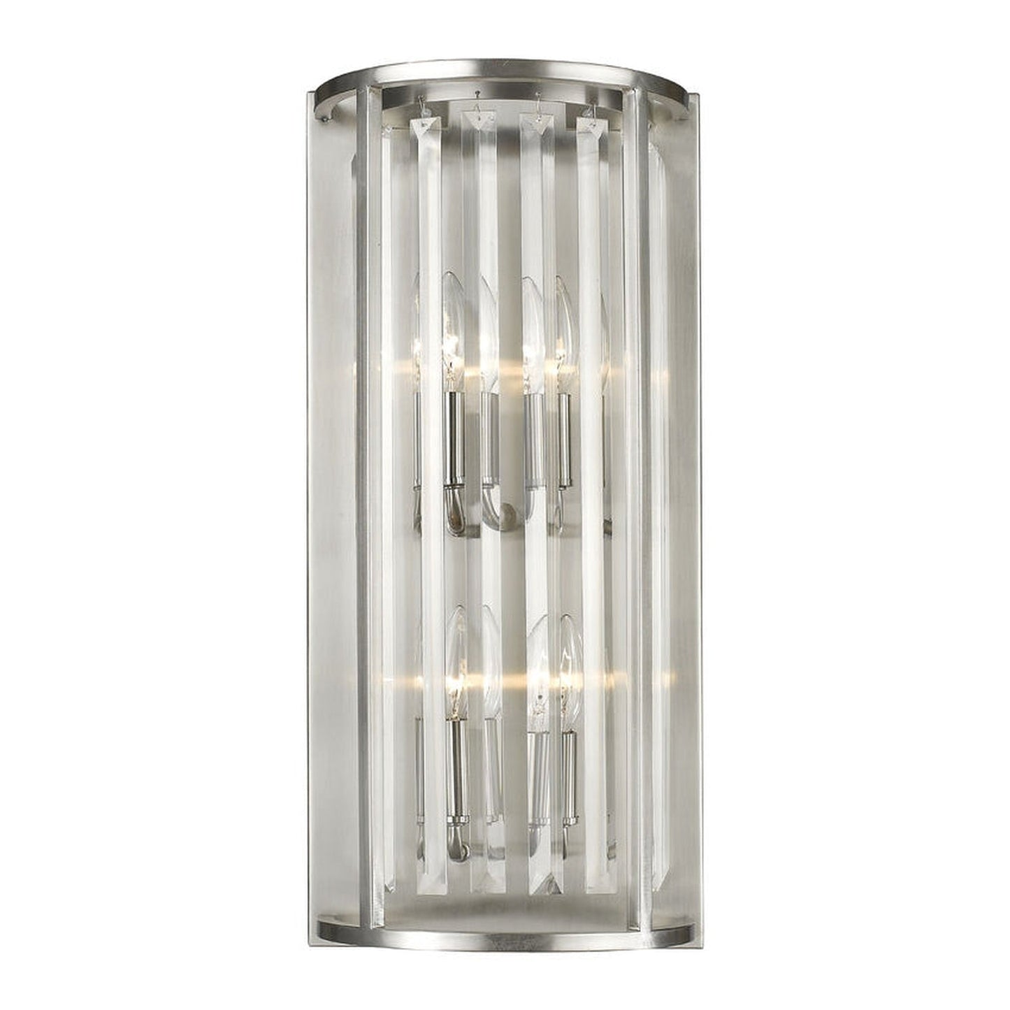 Z-Lite Monarch 10" 4-Light Brushed Nickel Wall Sconce With Crystal Clear Shade