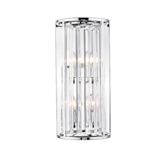 Z-Lite Monarch 10" 4-Light Chrome Wall Sconce With Crystal Clear Shade
