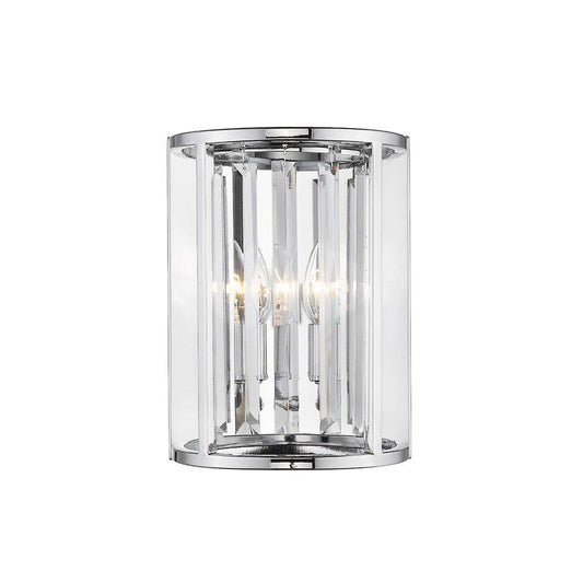 Z-Lite Monarch 9" 2-Light Chrome Wall Sconce With Crystal Clear Shade