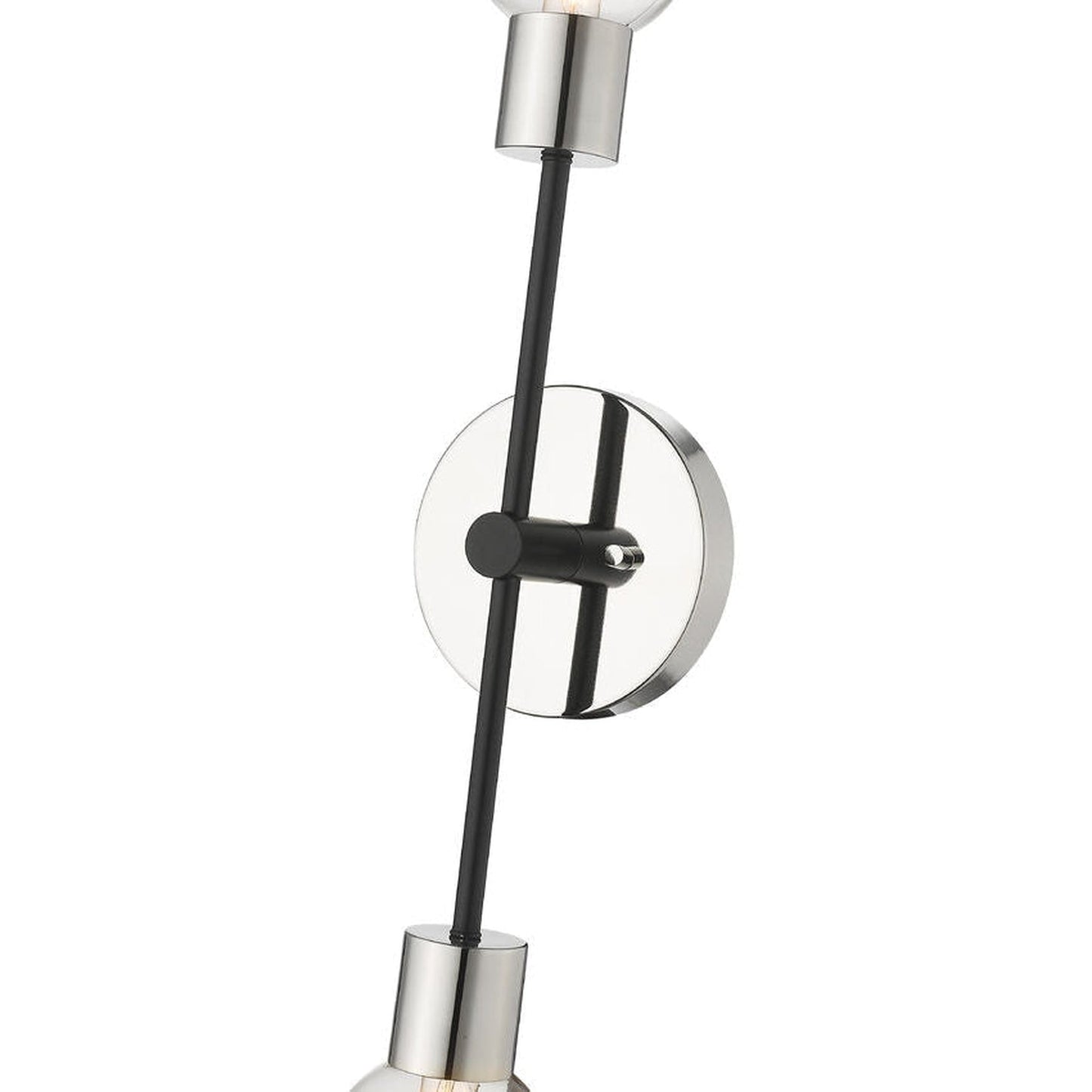 Z-Lite Neutra 6" 2-Light Matte Black and Polished Nickel Wall Sconce With Clear Glass Shade