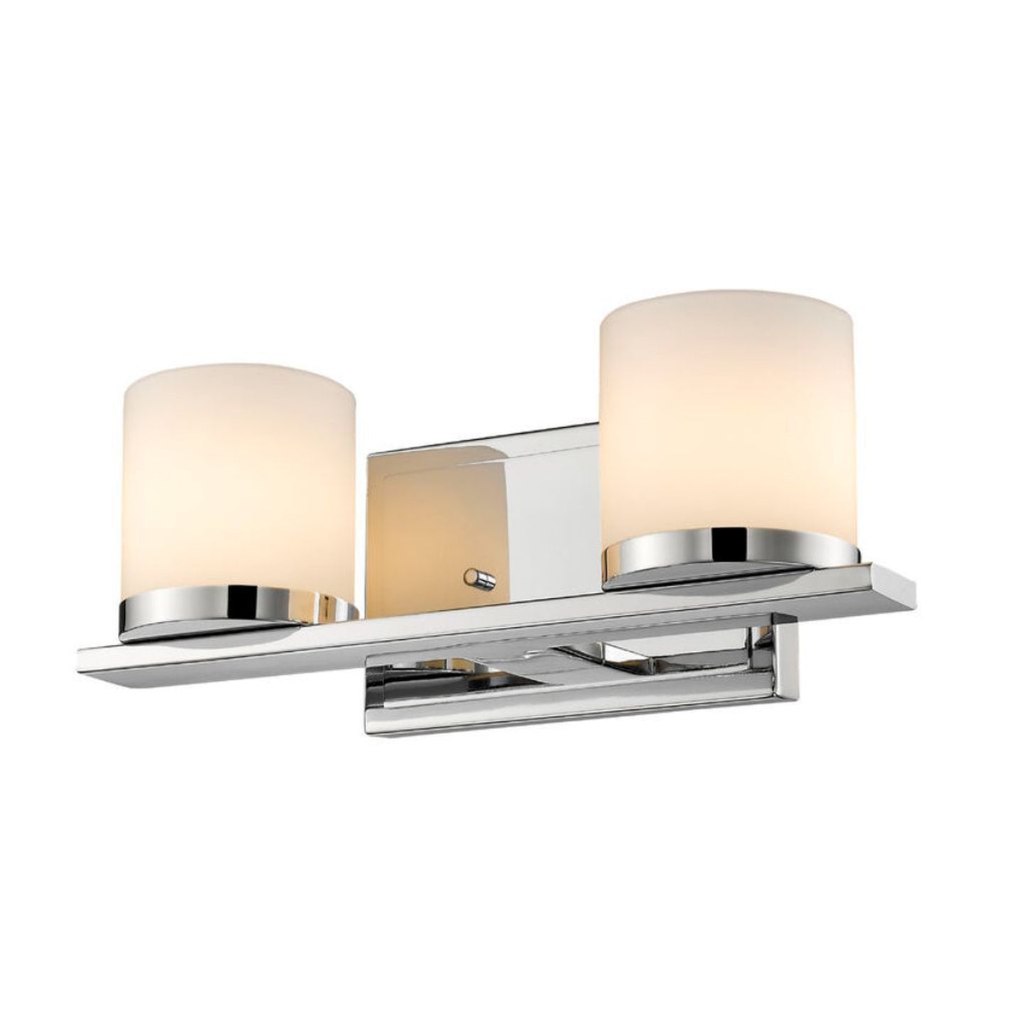 Z-Lite Nori 13" 2-Light LED Matte Opal Glass Shade Vanity Light With Chrome Frame Finish