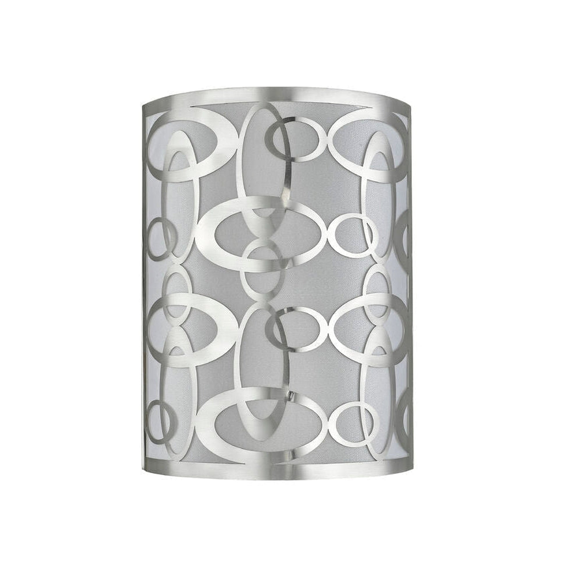 Z-Lite Opal 9" 2-Light White Fabric Shade Wall Sconce With Brushed Nickel Frame Finish