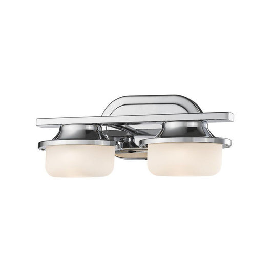 Z-Lite Optum 14" 2-Light LED Chrome Vanity Light With Matte Opal Glass Shade