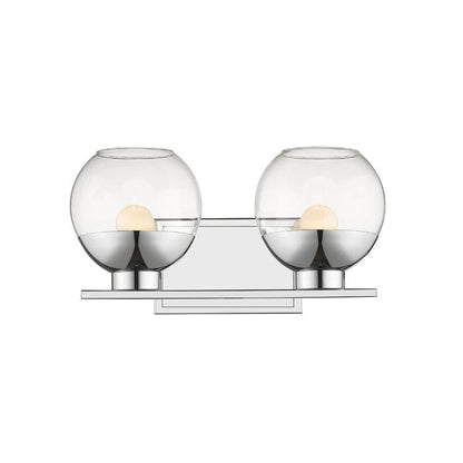 Z-Lite Osono 14" 2-Light LED Chrome Vanity Light With Clear Glass Shade