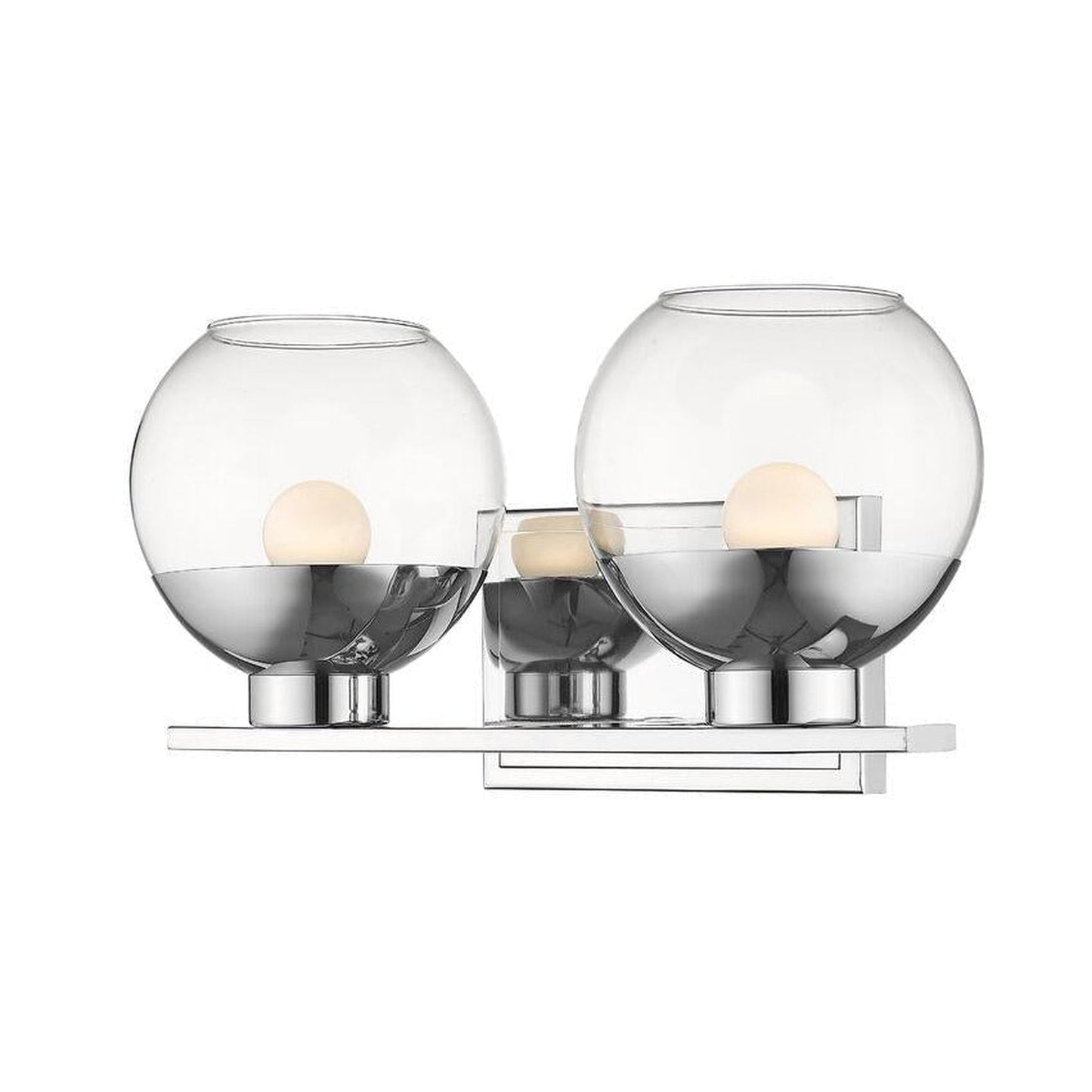 Z-Lite Osono 14" 2-Light LED Chrome Vanity Light With Clear Glass Shade