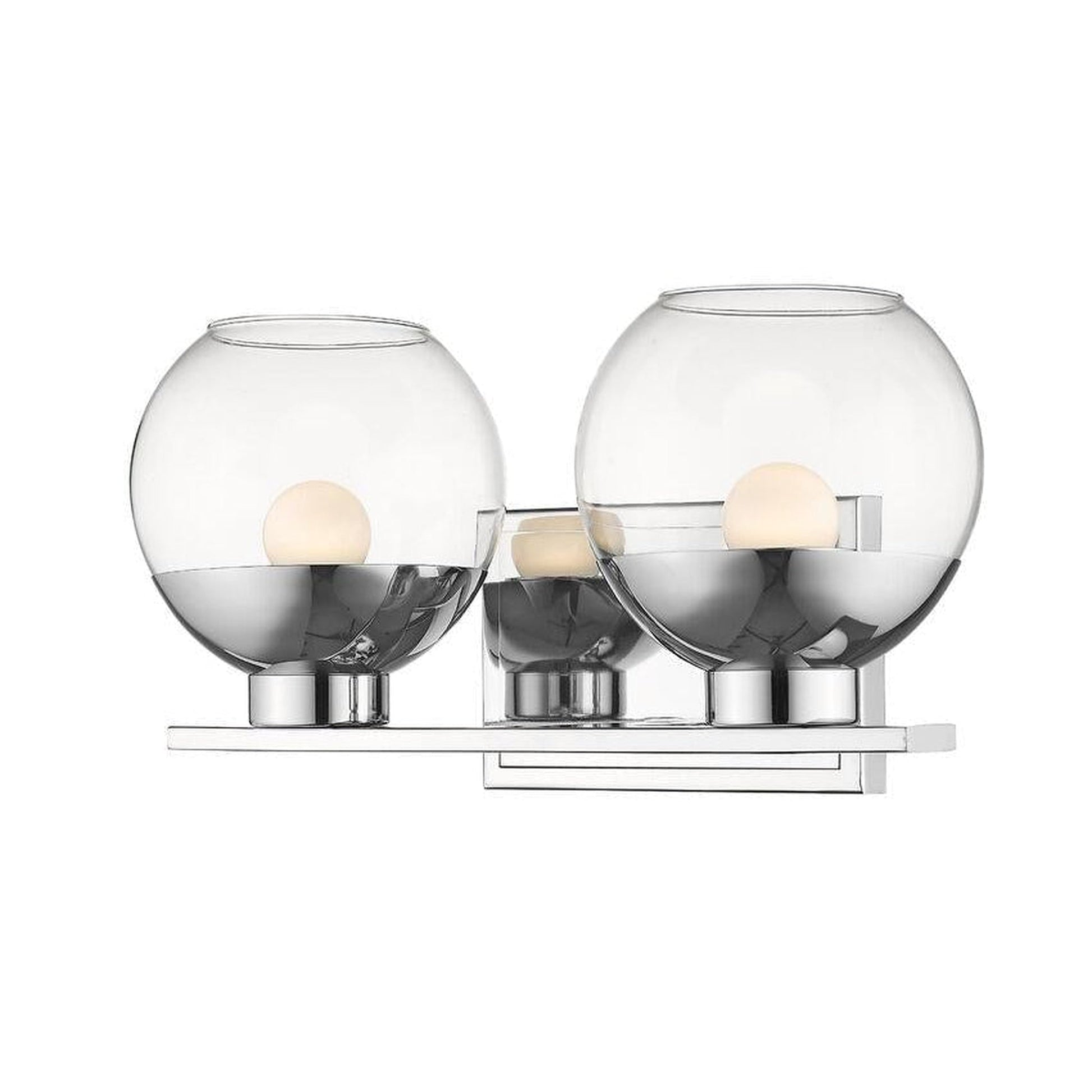 Z-Lite Osono 14" 2-Light LED Chrome Vanity Light With Clear Glass Shade