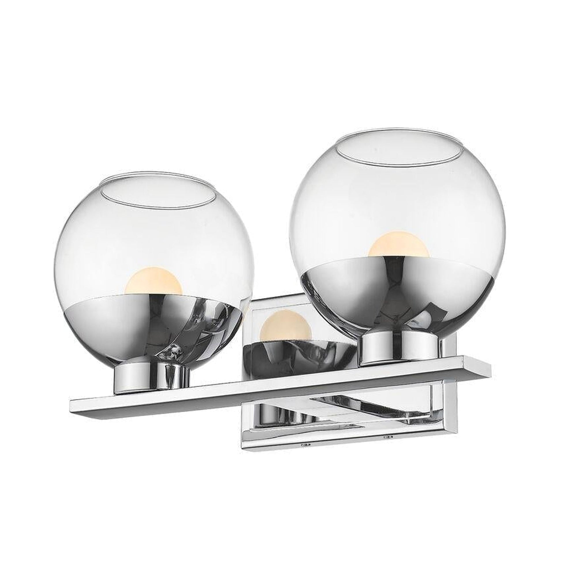 Z-Lite Osono 14" 2-Light LED Chrome Vanity Light With Clear Glass Shade