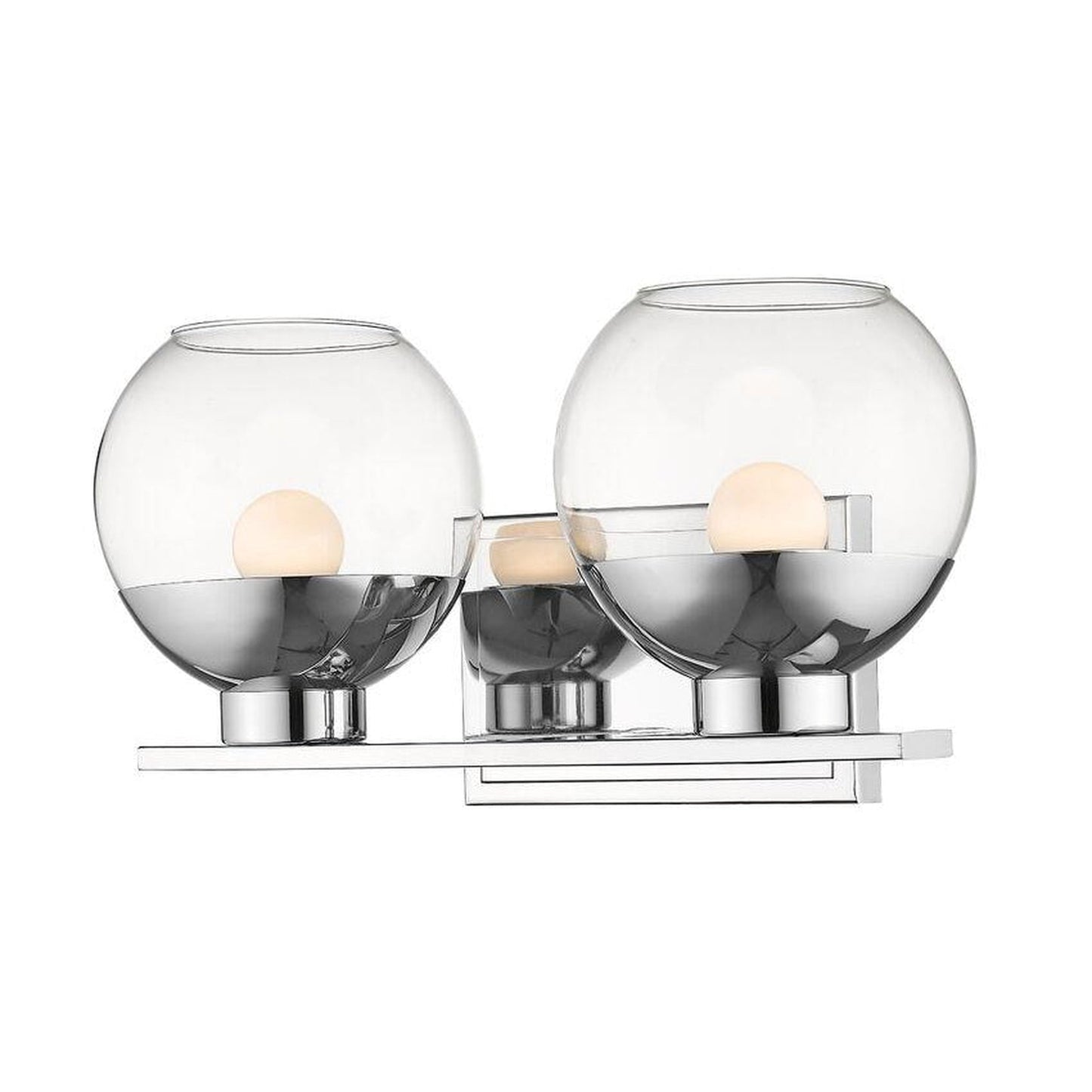 Z-Lite Osono 14" 2-Light LED Chrome Vanity Light With Clear Glass Shade