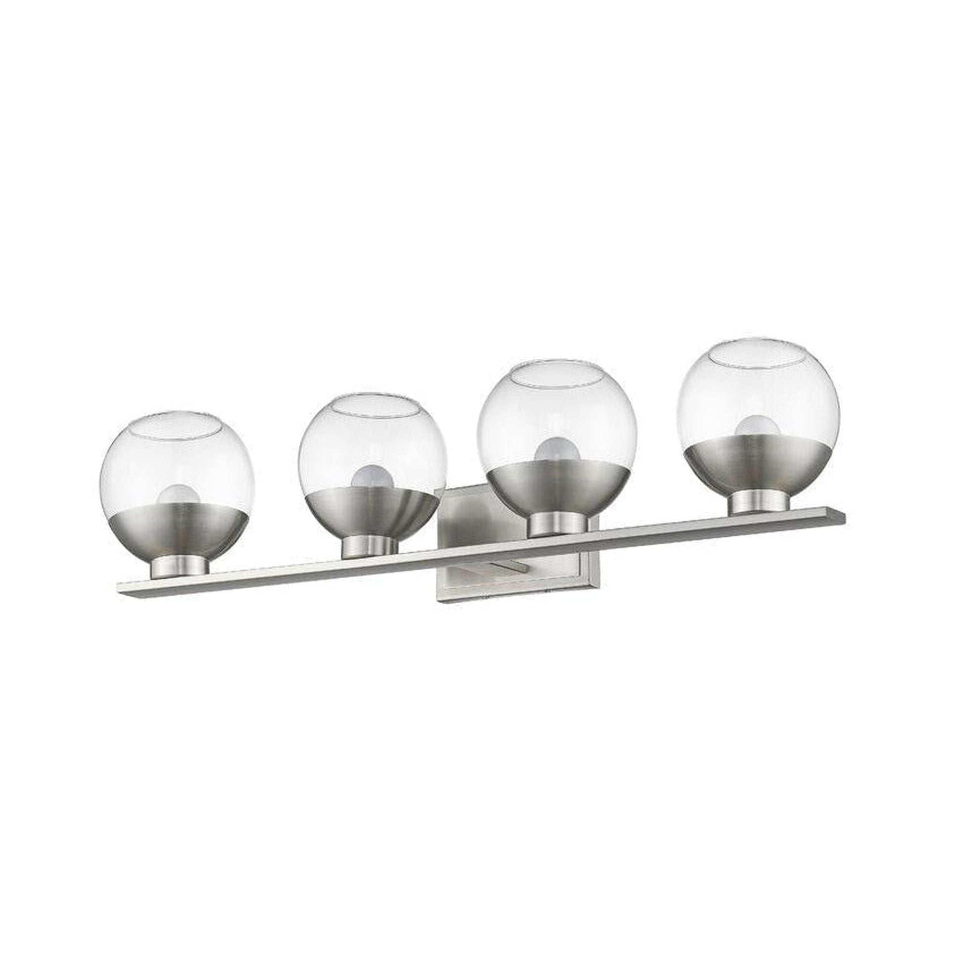 Z-Lite Osono 33" 4-Light LED Brushed Nickel Vanity Light With Clear Glass Shade