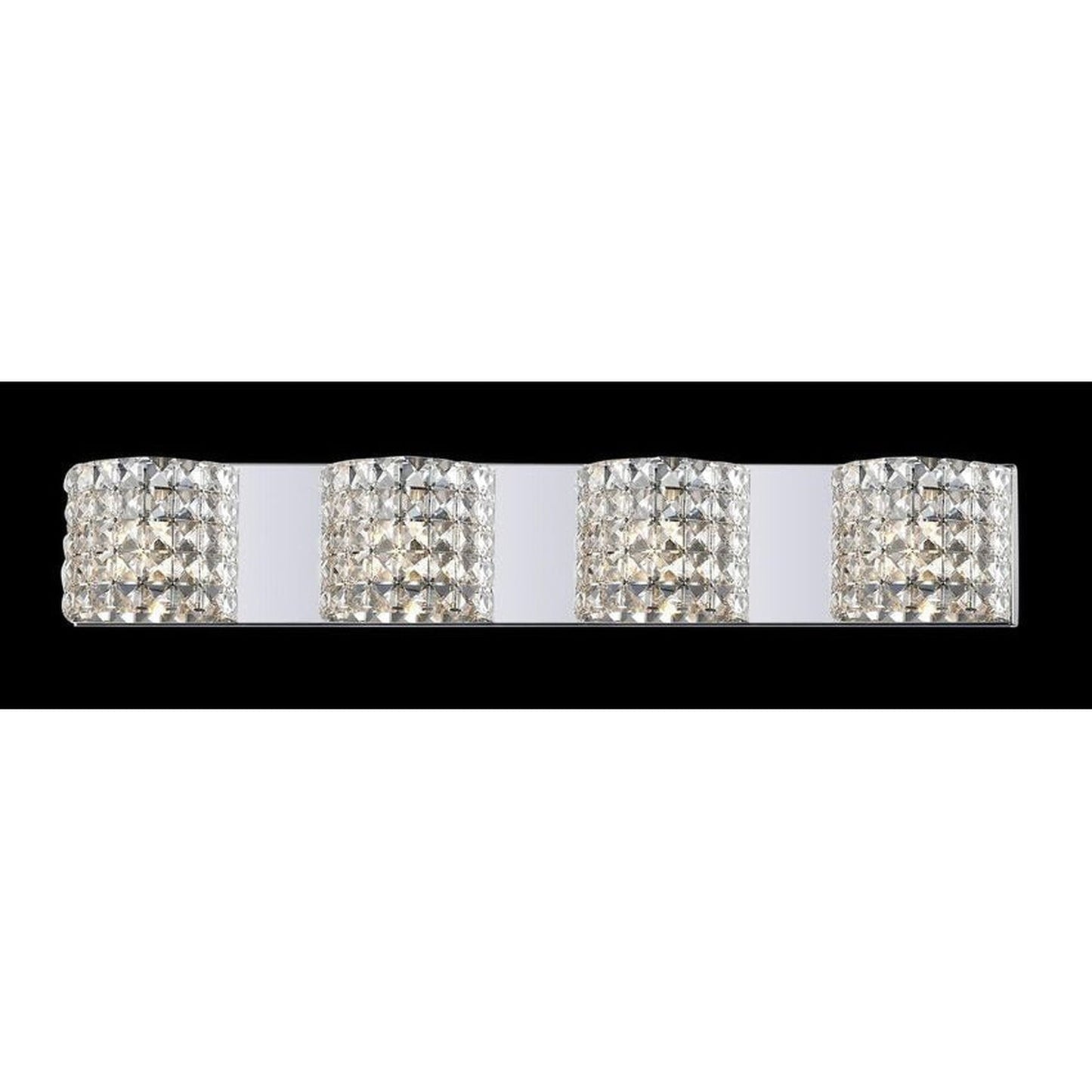 Z-Lite Panache 36" 4-Light Clear Crystal Shade Vanity Light With Chrome Frame Finish