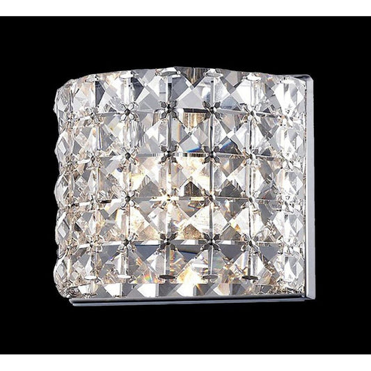 Z-Lite Panache 6" 1-Light Chrome Wall Sconce With Clear Crystal Shade