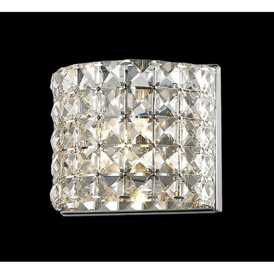 Z-Lite Panache 6" 1-Light LED Chrome Wall Sconce With Clear Crystal Shade