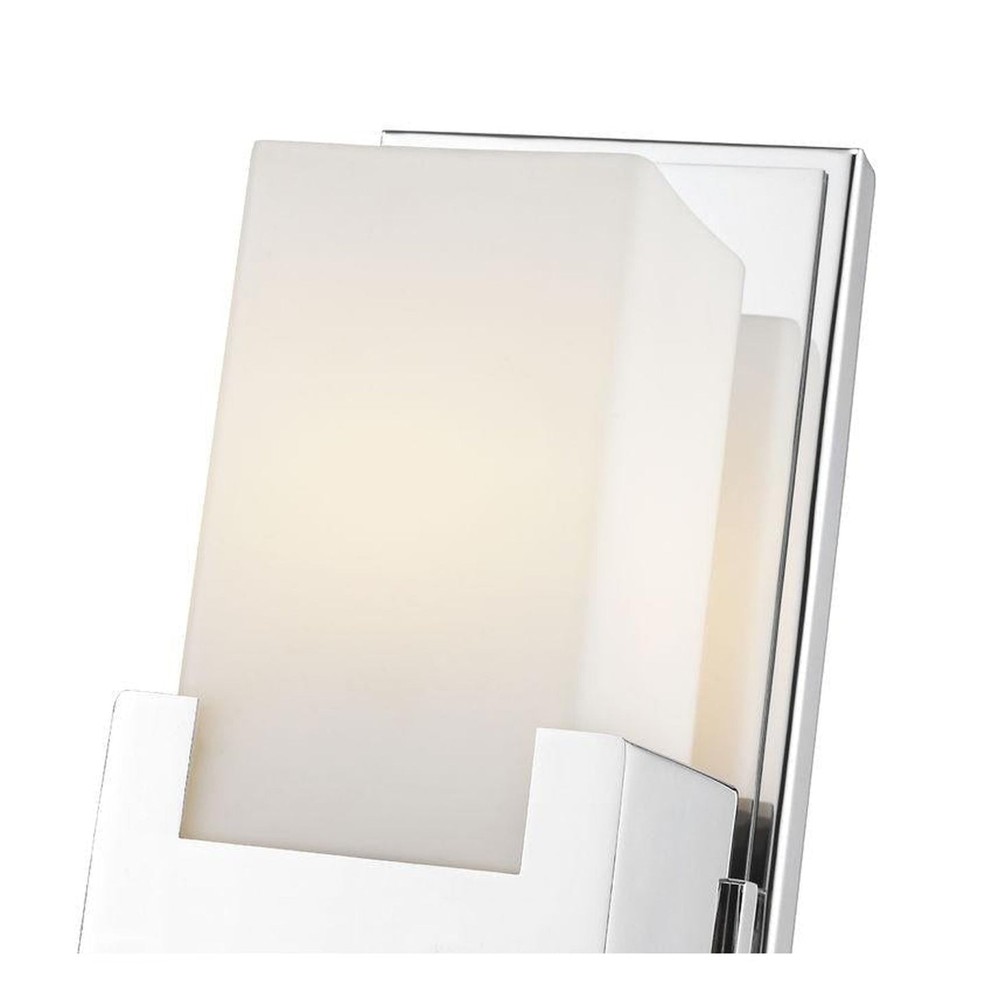 Z-Lite Peak 5" 1-Light LED Chrome Vanity Light With Clear and Matte Opal Shade