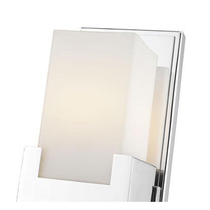 Z-Lite Peak 5" 1-Light LED Chrome Vanity Light With Clear and Matte Opal Shade