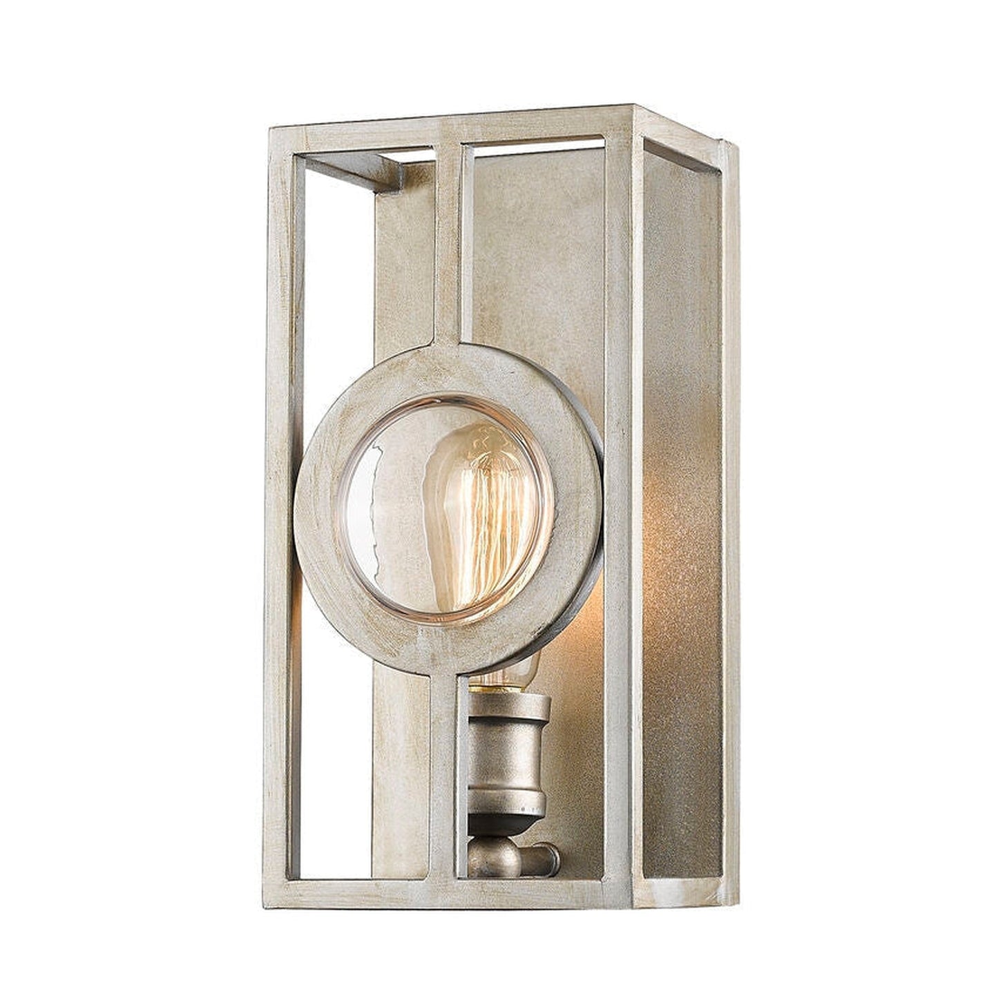 Z-Lite Port 6" 1-Light Antique Silver Shade Wall Sconce With Antique Silver Frame Finish