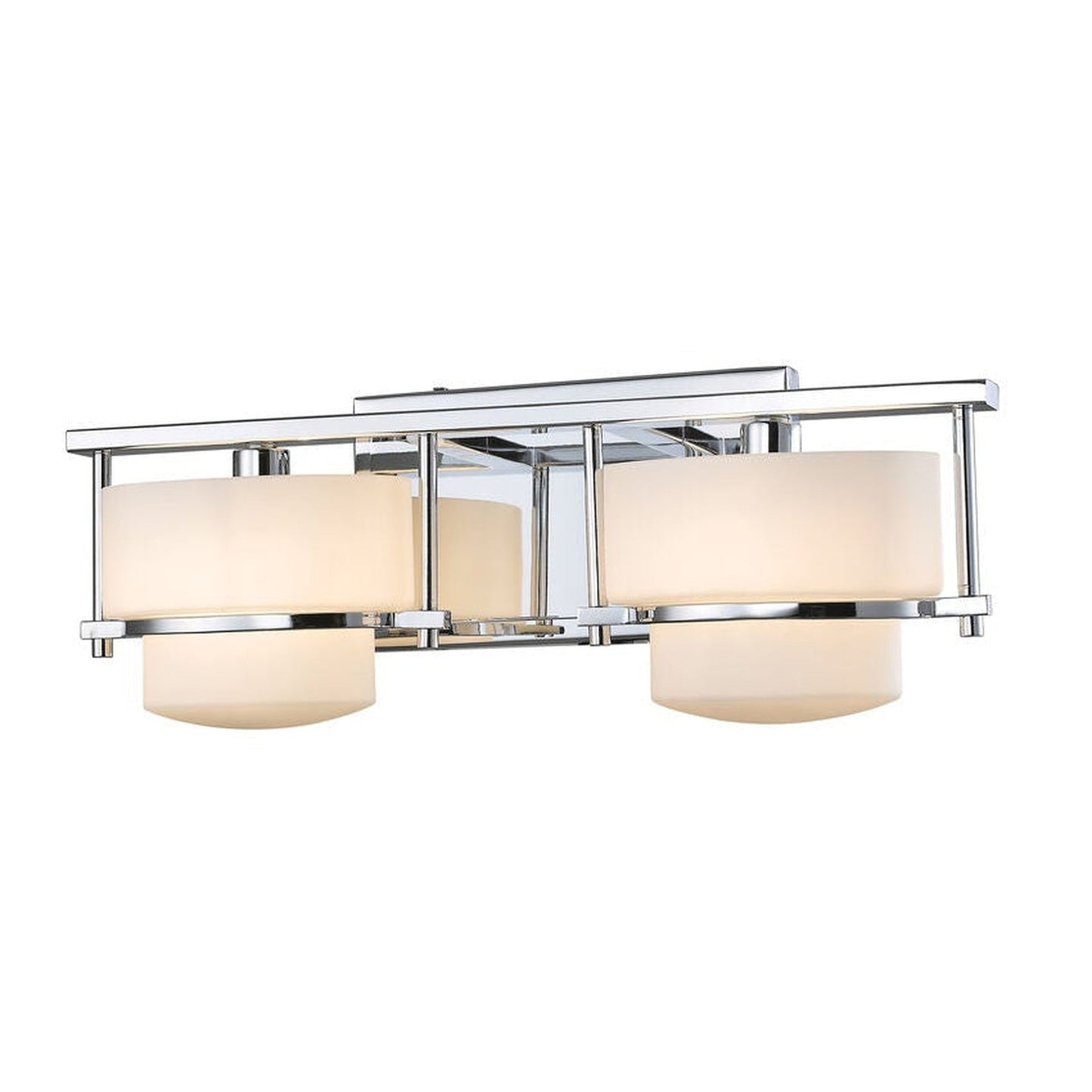 Z-Lite Porter 16" 2-Light Chrome Vanity Light With Matte Opal Glass Shade