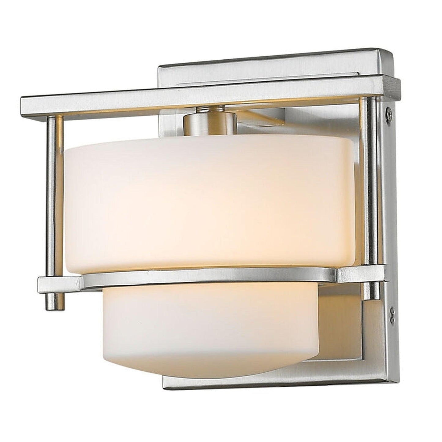 Z-Lite Porter 6" 1-Light Brushed Nickel Wall Sconce With Matte Opal Glass Shade