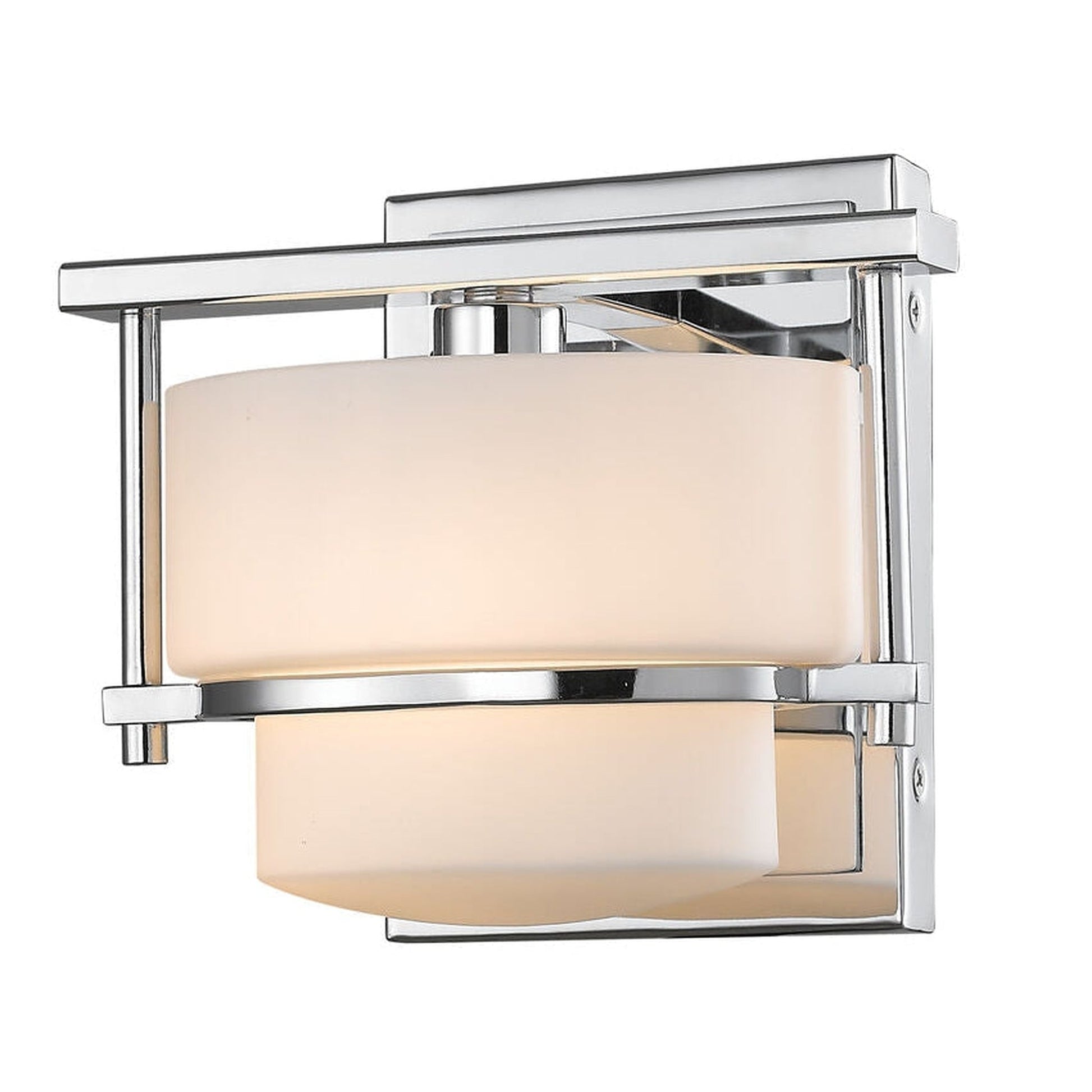 Z-Lite Porter 6" 1-Light Chrome Wall Sconce With Matte Opal Glass Shade