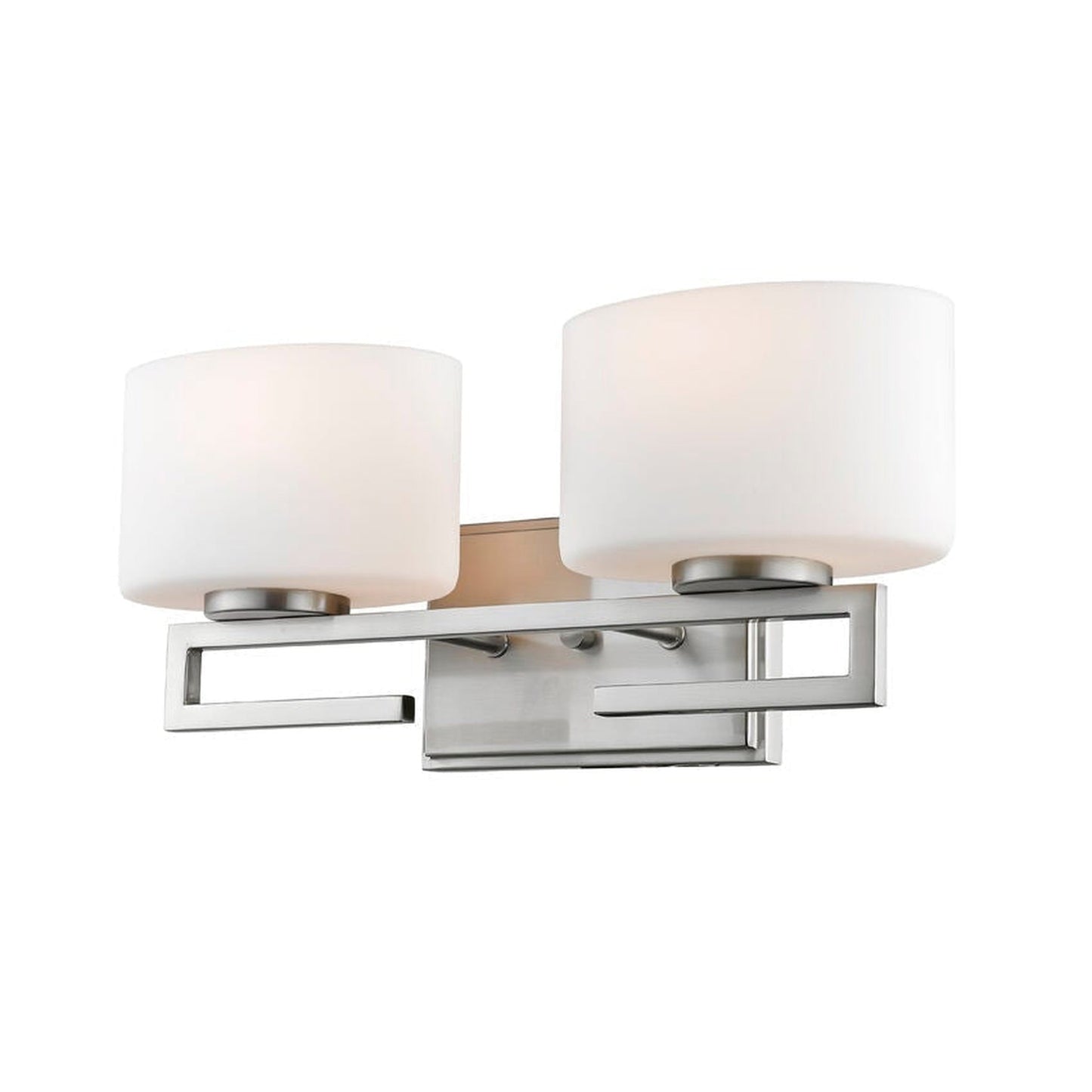 Z-Lite Privet 16" 2-Light LED Brushed Nickel Vanity Light With Matte Opal Glass Shade