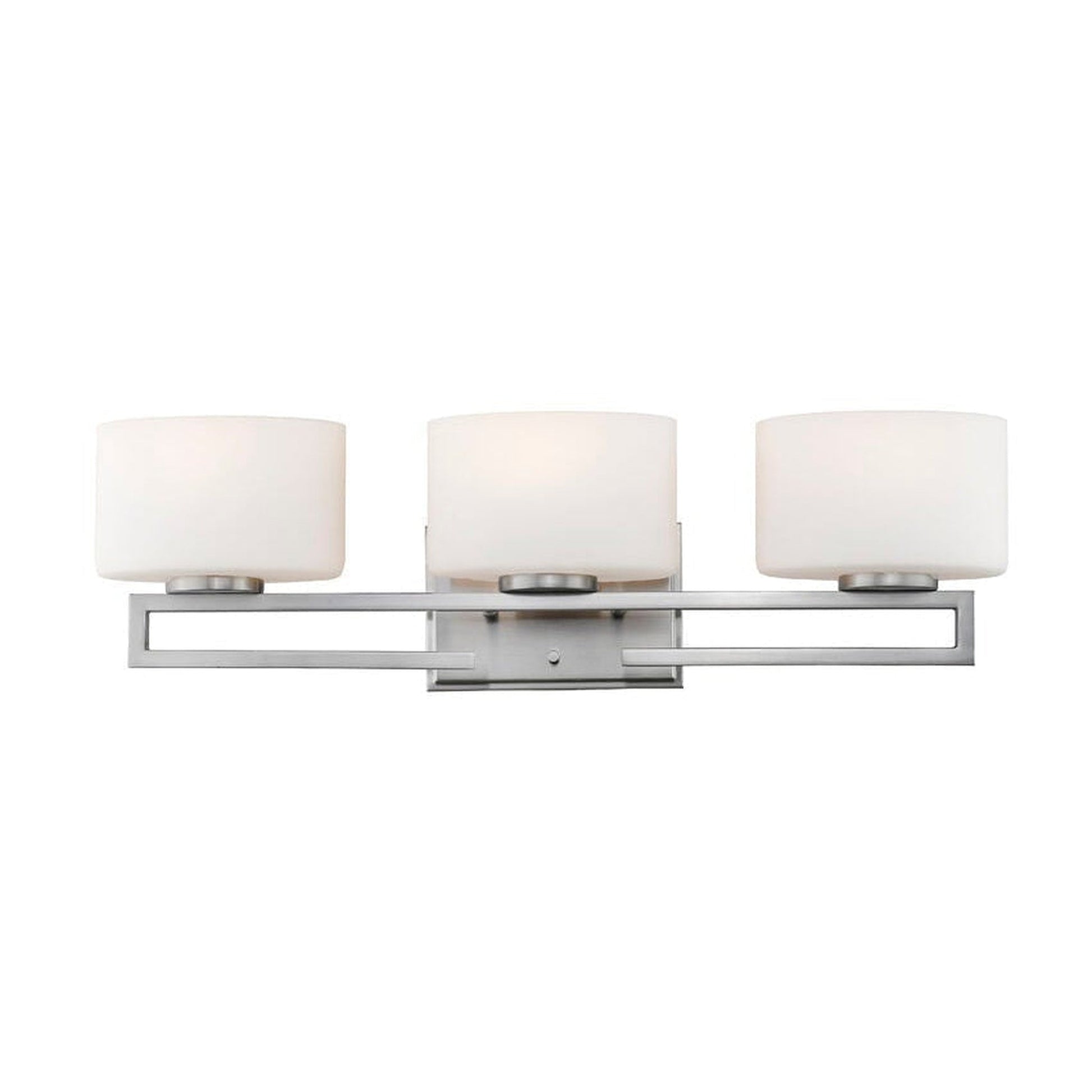 Z-Lite Privet 24" 3-Light LED Brushed Nickel Vanity Light With Matte Opal Glass Shade