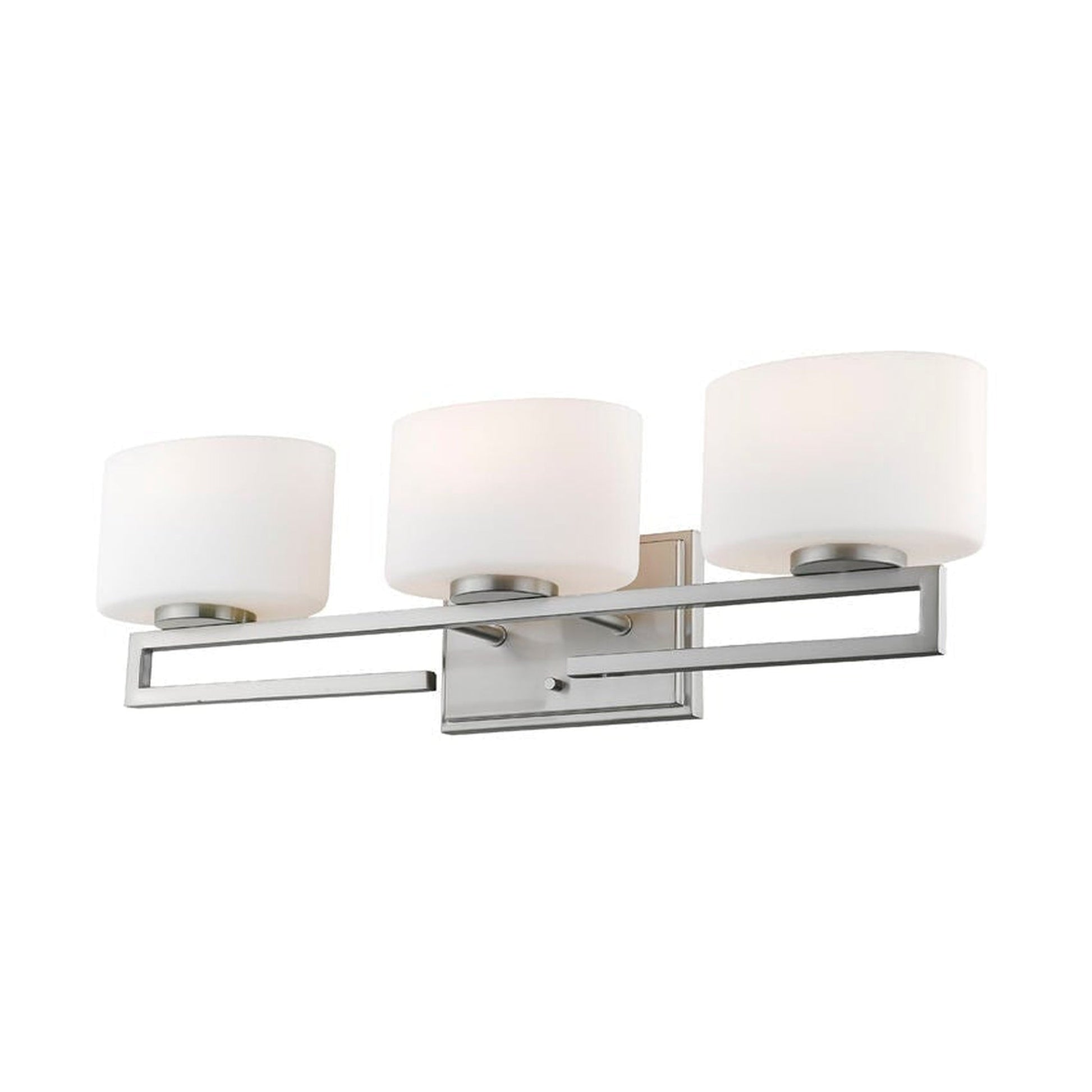 Z-Lite Privet 24" 3-Light LED Brushed Nickel Vanity Light With Matte Opal Glass Shade