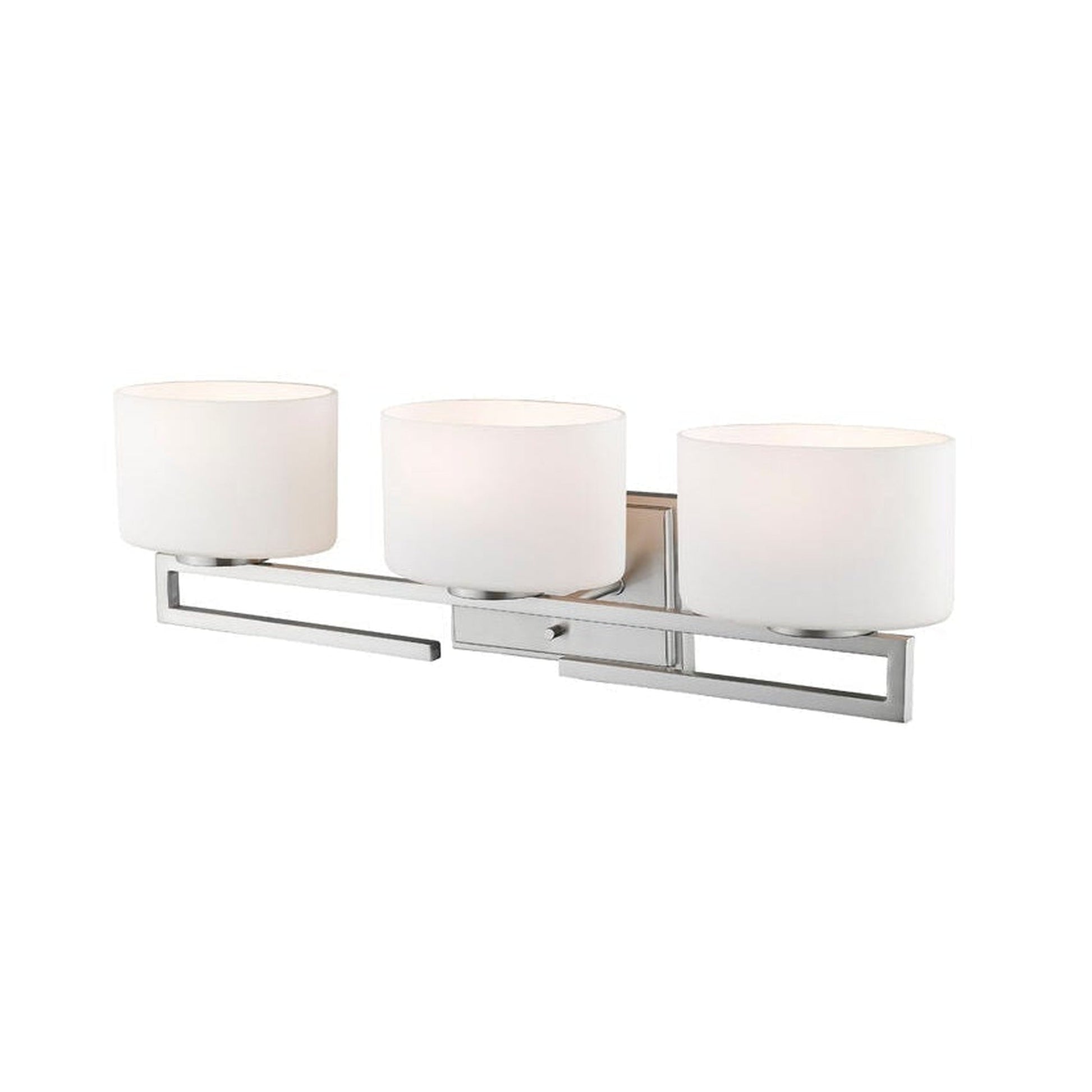 Z-Lite Privet 24" 3-Light LED Brushed Nickel Vanity Light With Matte Opal Glass Shade