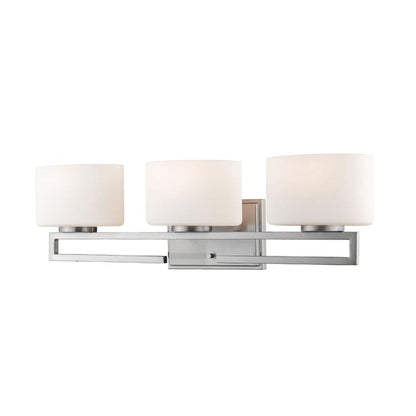 Z-Lite Privet 24" 3-Light LED Brushed Nickel Vanity Light With Matte Opal Glass Shade