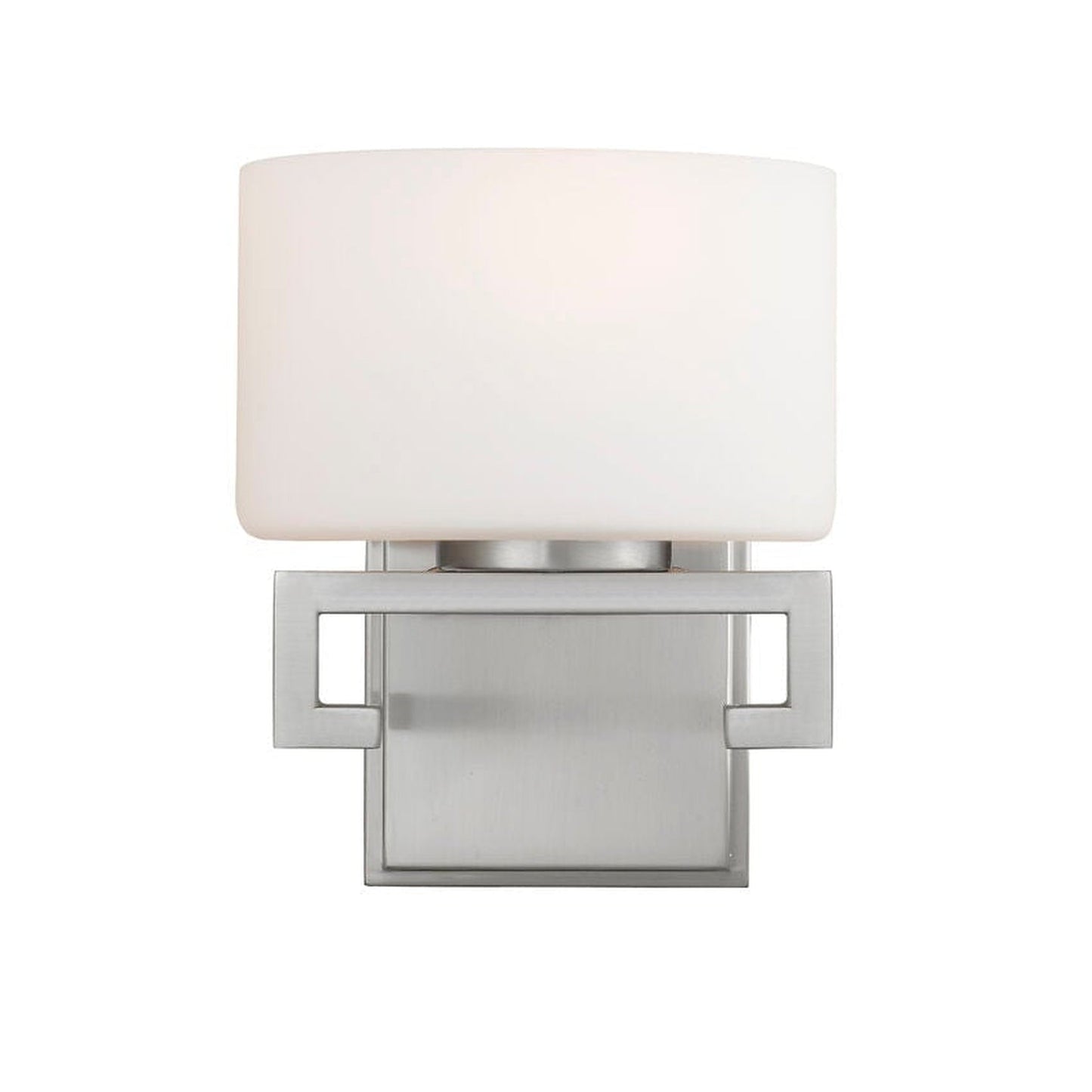 Z-Lite Privet 7" 1-Light LED Brushed Nickel Vanity Light With Matte Opal Glass Shade