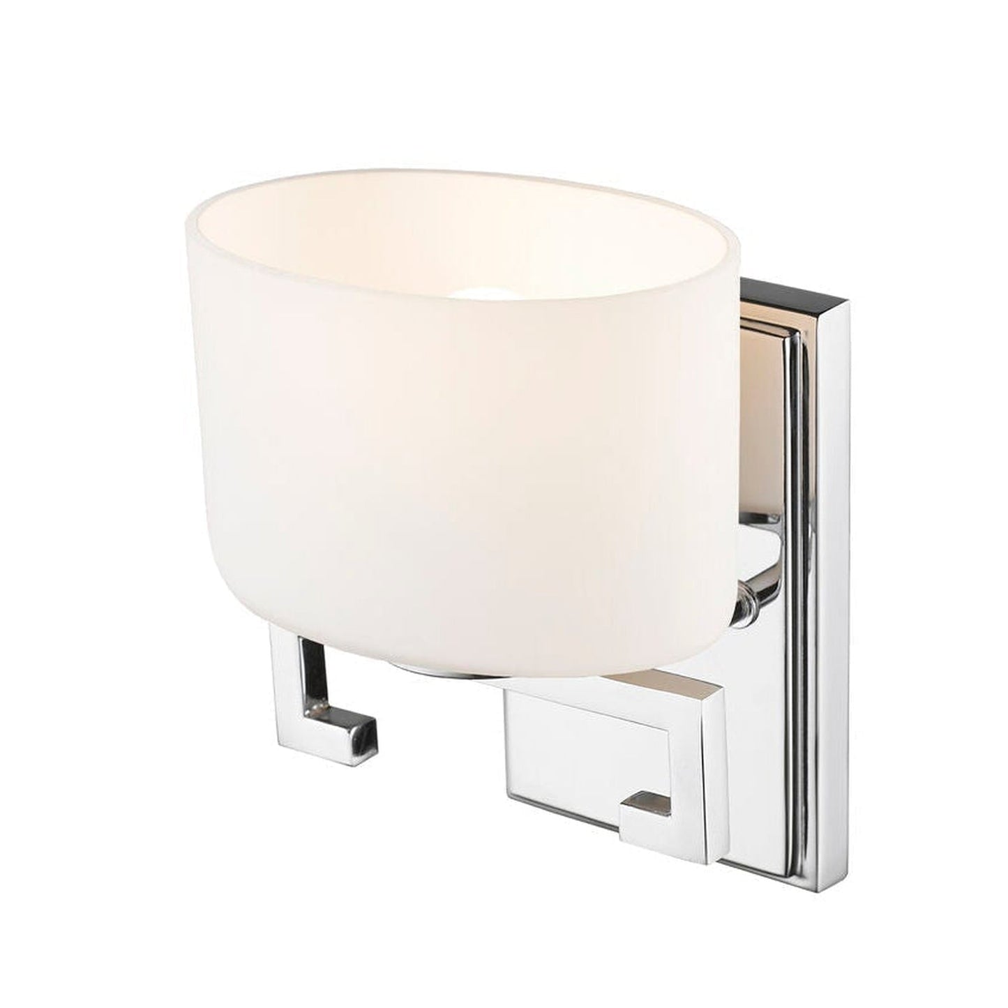 Z-Lite Privet 7" 1-Light LED Chrome Vanity Light With Matte Opal Glass Shade