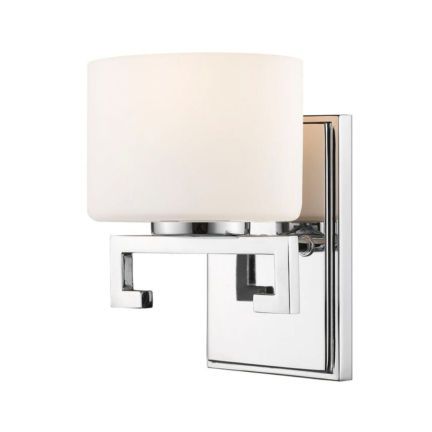 Z-Lite Privet 7" 1-Light LED Chrome Vanity Light With Matte Opal Glass Shade