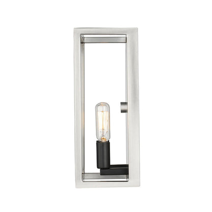 Z-Lite Quadra 5" 2-Light Brushed Nickel and Black Wall Sconce