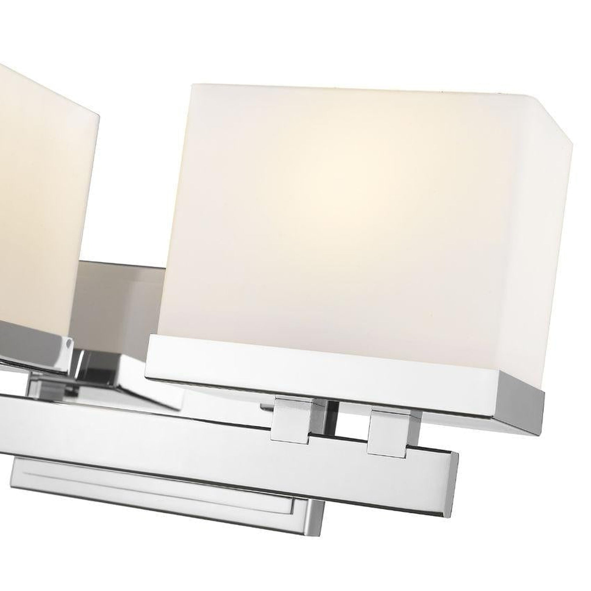 Z-Lite Rivulet 14" 2-Light LED Matte Opal Glass Shade Vanity Light With Chrome Frame Finish