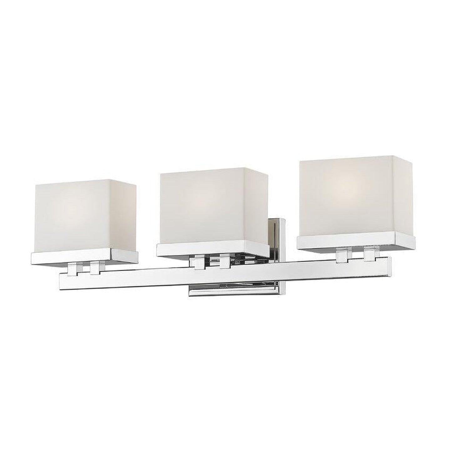 Z-Lite Rivulet 23" 3-Light LED Matte Opal Glass Shade Vanity Light With Chrome Frame Finish