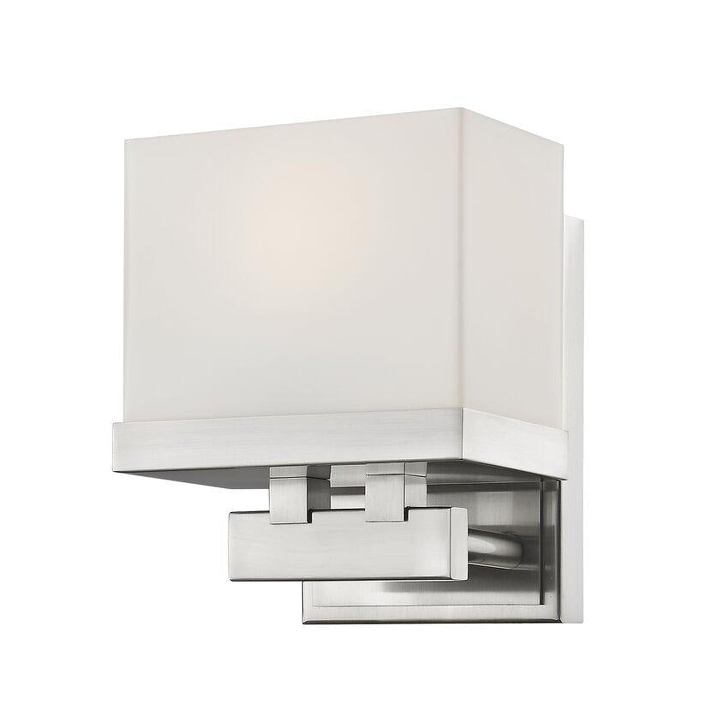 Z-Lite Rivulet 6" 1-Light LED Brushed Nickel Vanity Light With Matte Opal Glass Shade