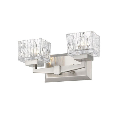 Z-Lite Rubicon 14" 2-Light Brushed Nickel Vanity Light With Clear Glass Shade