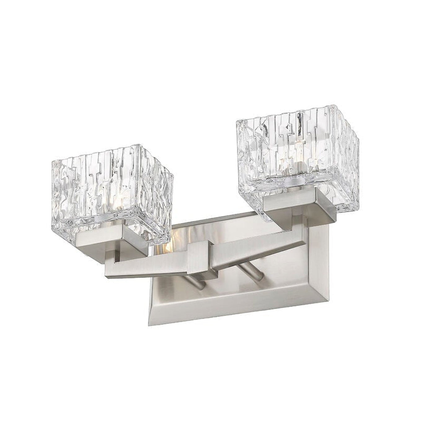 Z-Lite Rubicon 14" 2-Light Brushed Nickel Vanity Light With Clear Glass Shade