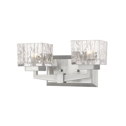 Z-Lite Rubicon 14" 2-Light Brushed Nickel Vanity Light With Clear Glass Shade