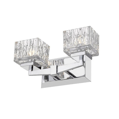 Z-Lite Rubicon 14" 2-Light Chrome Vanity Light With Clear Glass Shade